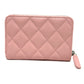 CHANEL マトラッセ ココスター ラウンド コンパクトウォレット 2つ折り財布 キャビアスキン レディース ピンク - brandshop-reference