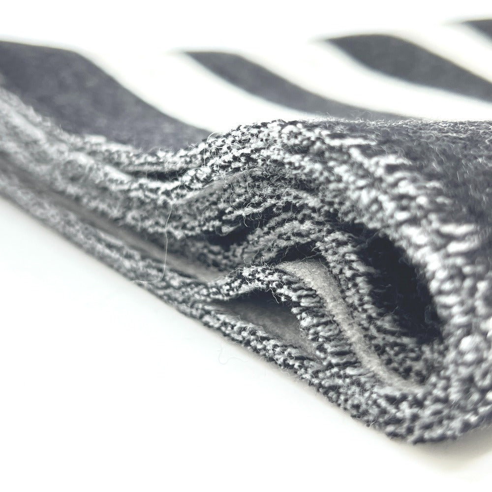 CHANEL ココマーク バイカラー アパレル小物 マフラー ウール レディース ブラック