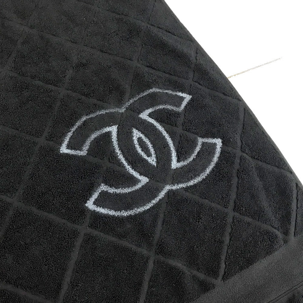 CHANEL ココマーク CC ロゴ マトラッセ キルティング 大判 バスタオル タオル 雑貨 タオル コットン レディース ブラック