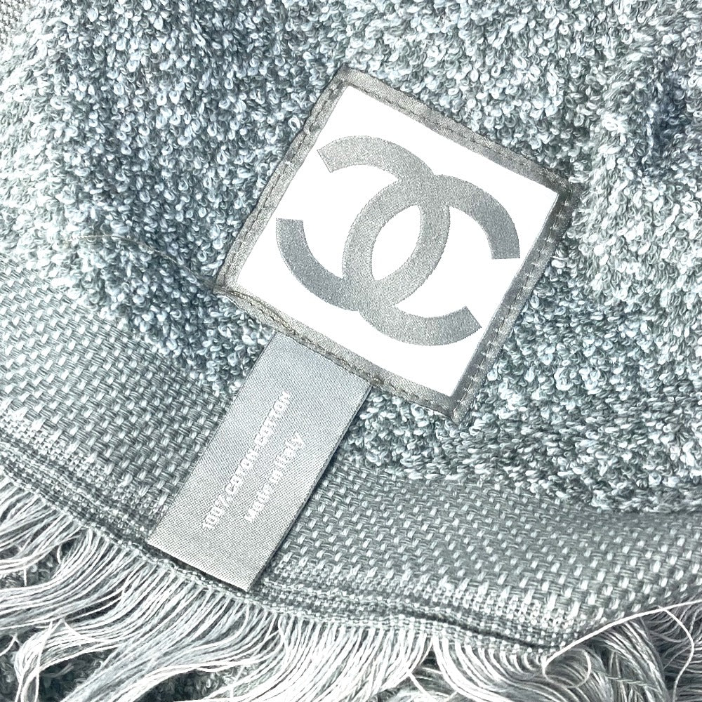CHANEL スポーツ フリンジ CC ココマーク ビーチタオル バスタオル インテリア ひざかけ ブランケット ブランケット コットン レディース グレー系 - brandshop-reference