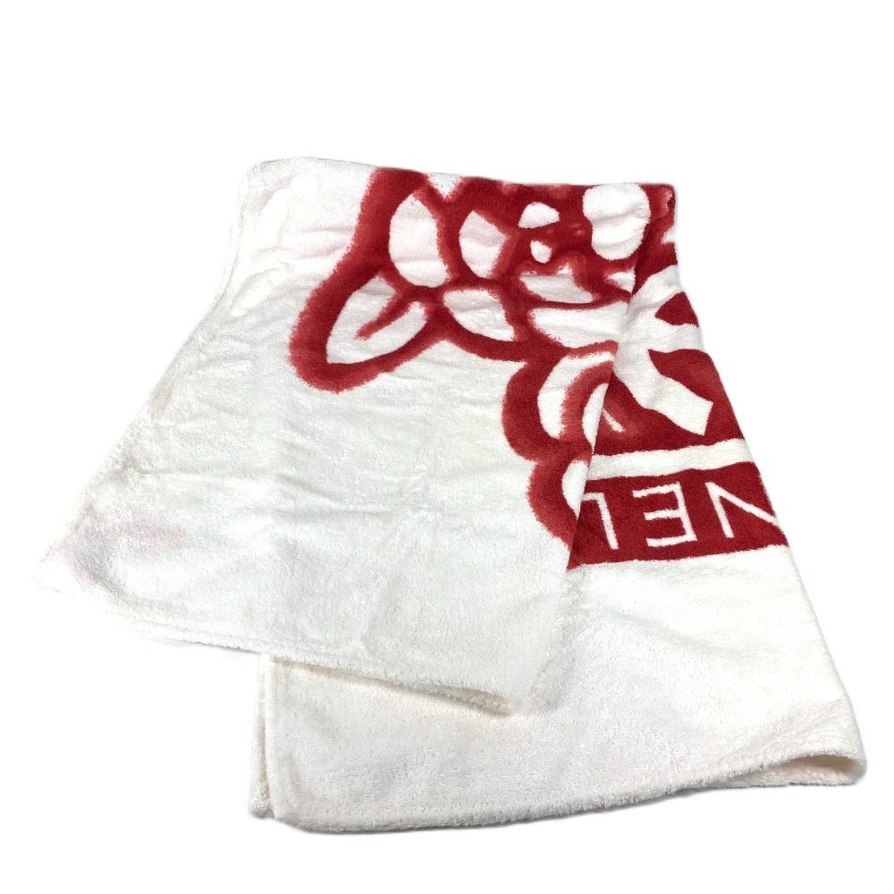 CHANEL バスタオル インテリア ひざかけ ブランケット CC ココマーク ロゴ バイカラー ビーチタオル タオル コットン ユニセックス レッド - brandshop-reference