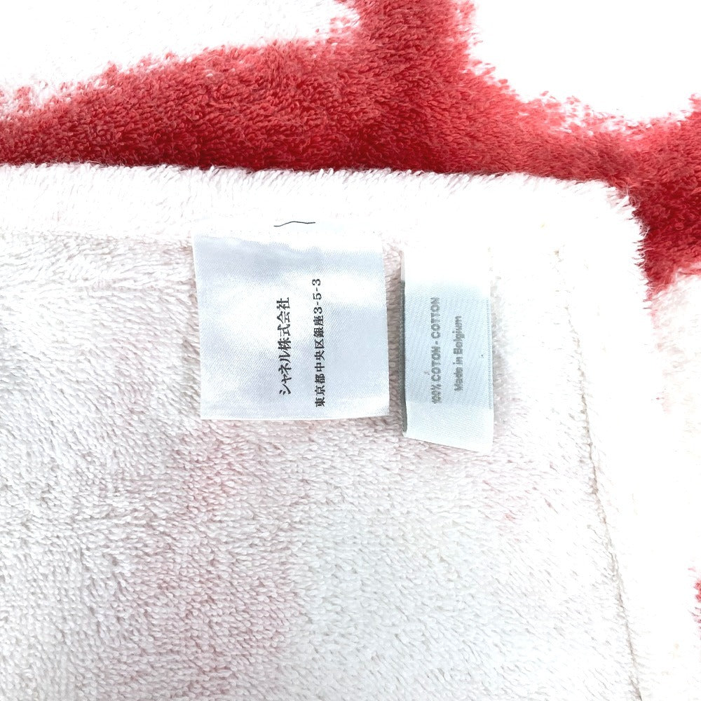 CHANEL バスタオル インテリア ひざかけ ブランケット CC ココマーク ロゴ バイカラー ビーチタオル タオル コットン ユニセックス レッド - brandshop-reference