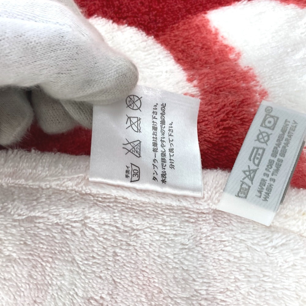 CHANEL バスタオル インテリア ひざかけ ブランケット CC ココマーク ロゴ バイカラー ビーチタオル タオル コットン ユニセックス レッド - brandshop-reference