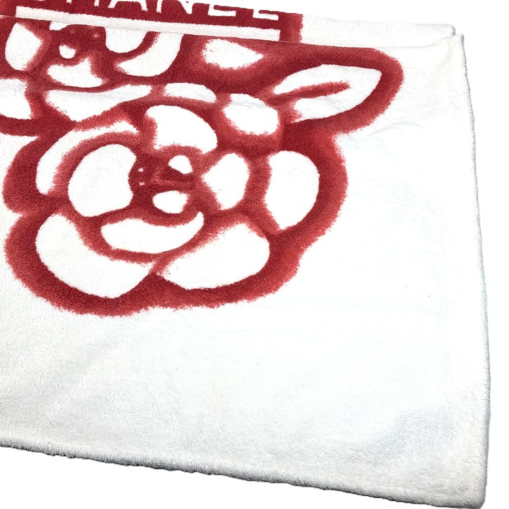 CHANEL バスタオル インテリア ひざかけ ブランケット CC ココマーク ロゴ バイカラー ビーチタオル タオル コットン ユニセックス レッド - brandshop-reference