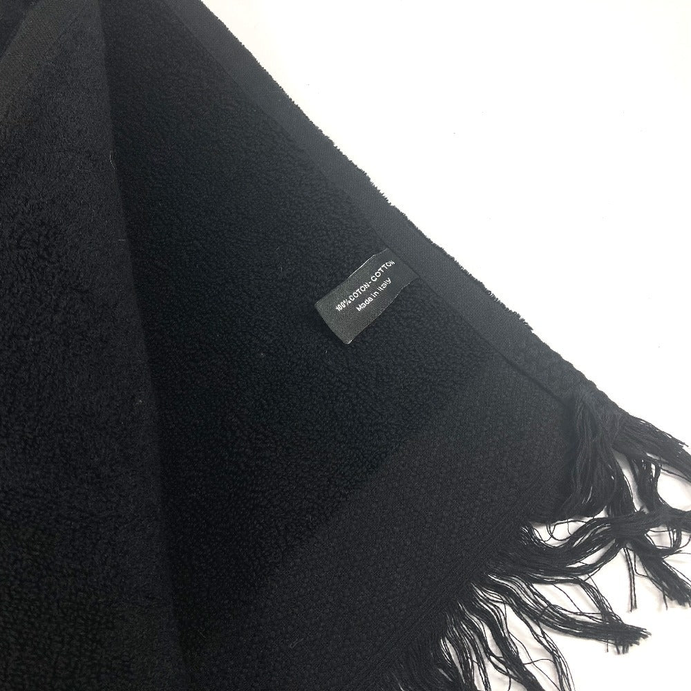 CHANEL バスタオル インテリア ひざかけ ブランケット CC ココマーク ビッグ ビーチタオル フリンジ タオル コットン レディース ブラック - brandshop-reference