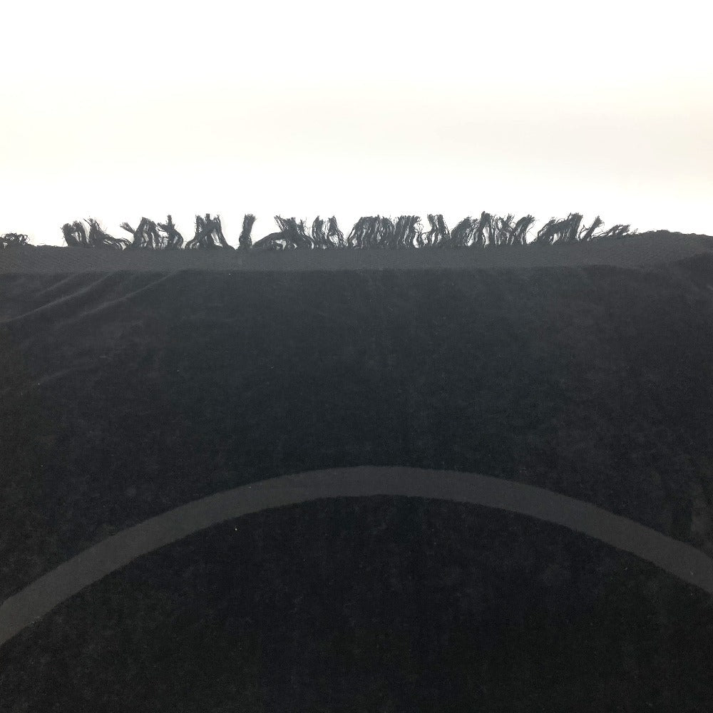 CHANEL バスタオル インテリア ひざかけ ブランケット CC ココマーク ビッグ ビーチタオル フリンジ タオル コットン レディース ブラック - brandshop-reference