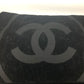CHANEL バスタオル インテリア ひざかけ ブランケット CC ココマーク ビッグ ビーチタオル フリンジ タオル コットン レディース ブラック - brandshop-reference