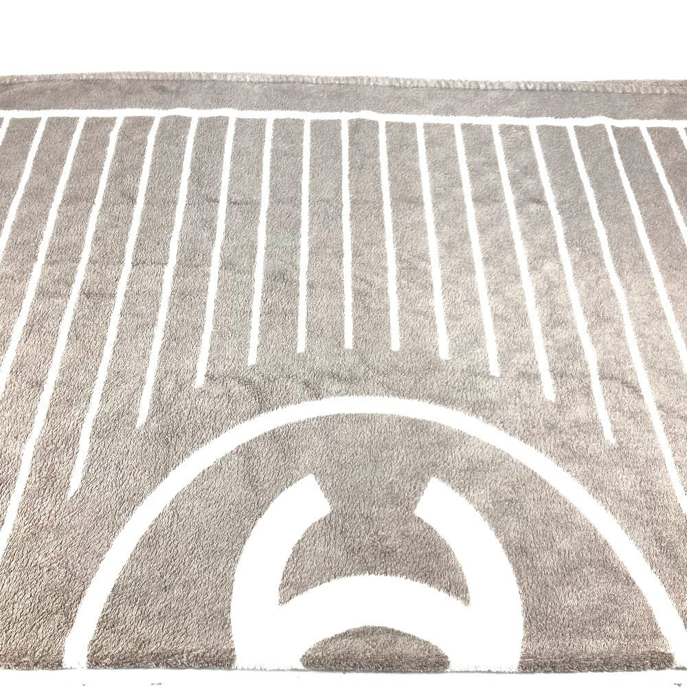 CHANEL ロゴ ストライプ CC ココマーク バスタオル インテリア ひざかけ ブランケット タオル コットン レディース グレー系 - brandshop-reference