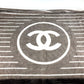 CHANEL ロゴ ストライプ CC ココマーク バスタオル インテリア ひざかけ ブランケット タオル コットン レディース グレー系 - brandshop-reference