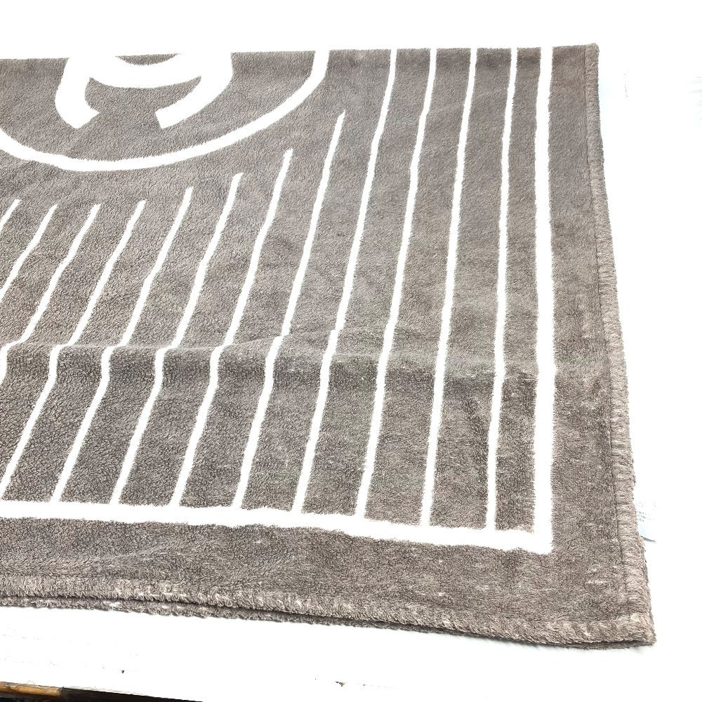 CHANEL ロゴ ストライプ CC ココマーク バスタオル インテリア ひざかけ ブランケット タオル コットン レディース グレー系 - brandshop-reference