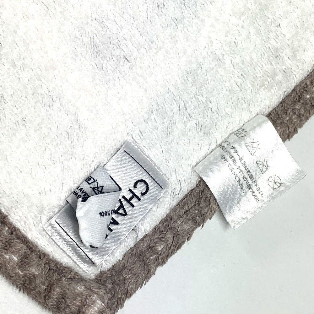 CHANEL ロゴ ストライプ CC ココマーク バスタオル インテリア ひざかけ ブランケット タオル コットン レディース グレー系 - brandshop-reference