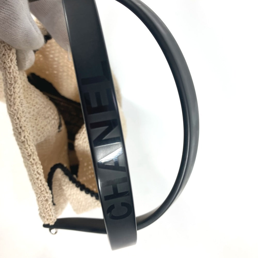 CHANEL ロゴ メッシュ プラスチックハンドル カバン ハンドバッグ キャンバス レディース ベージュ - brandshop-reference