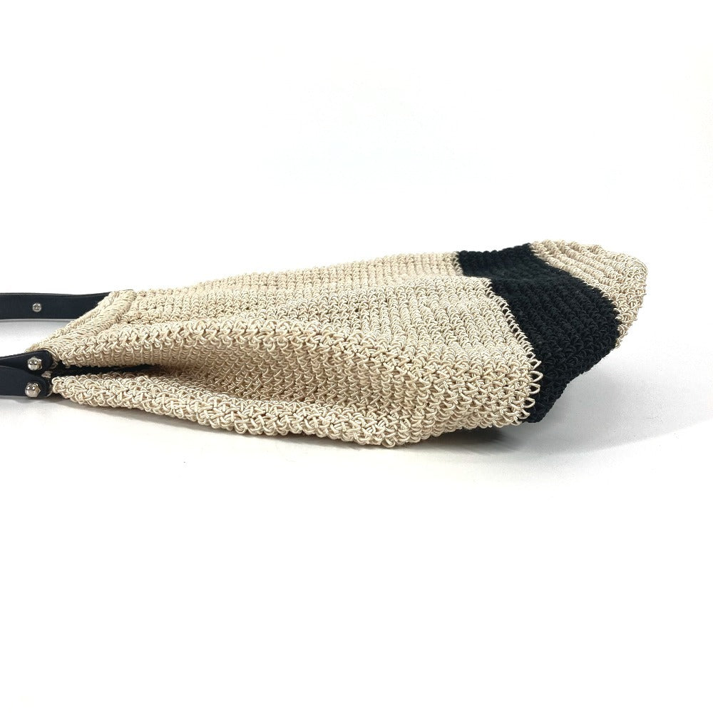 CHANEL ロゴ メッシュ プラスチックハンドル カバン ハンドバッグ キャンバス レディース ベージュ - brandshop-reference