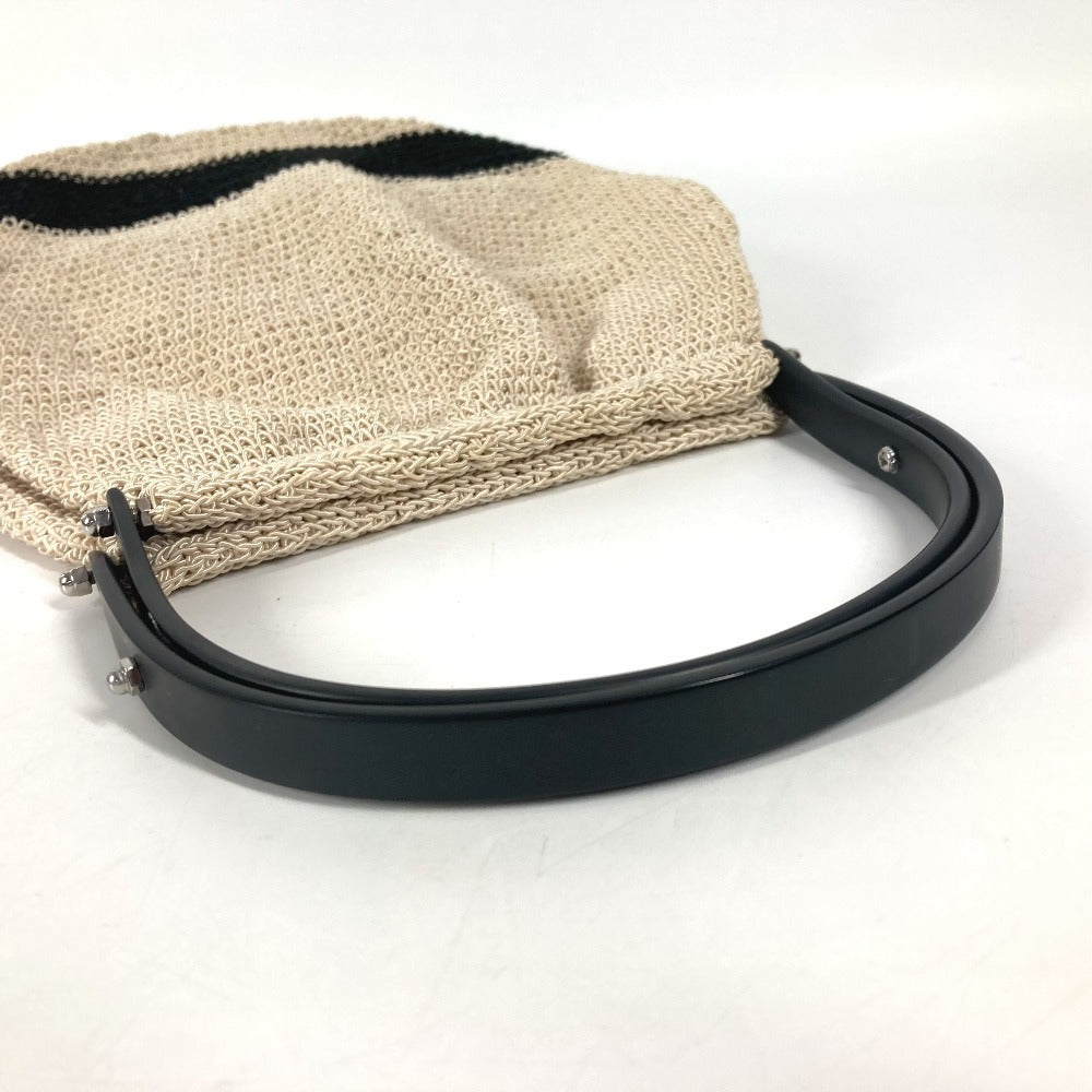 CHANEL ロゴ メッシュ プラスチックハンドル カバン ハンドバッグ キャンバス レディース ベージュ - brandshop-reference