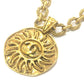CHANEL 94A ココマーク 太陽モチーフ チェーン ヴィンテージ ネックレス GP レディース ゴールド