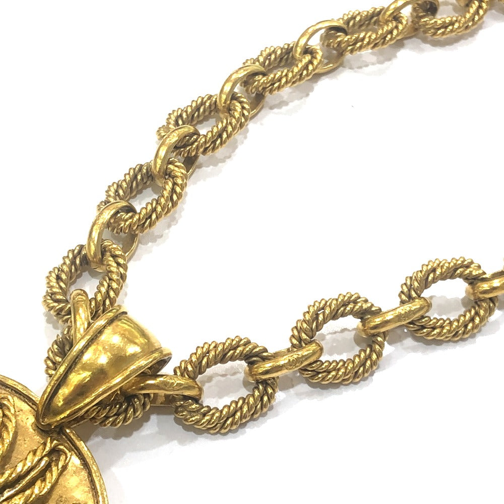 CHANEL 94A ココマーク 太陽モチーフ チェーン ヴィンテージ ネックレス GP レディース ゴールド