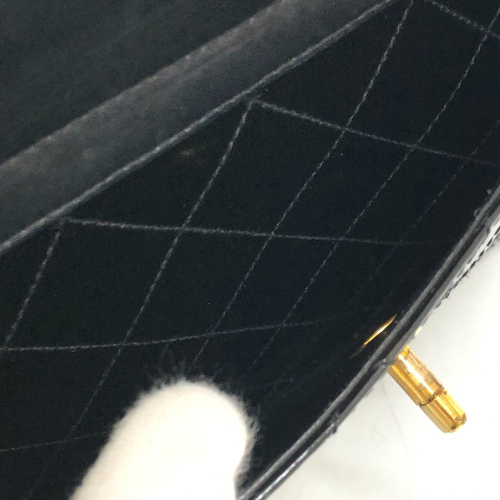 CHANEL Matelasse Coco Mark Chain Back Shoulder Bag Bag Shoulder Bag Enamel Women's Black