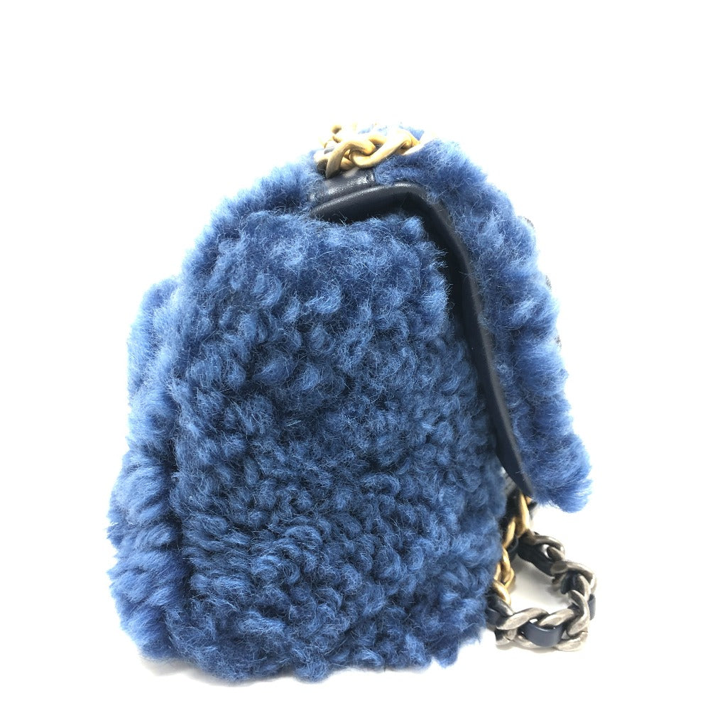 CHANEL Mouton Matelasse CHANEL19 Two-Tone Chain 2-Way Bag, Shoulder Bag, Handbag, Crossbody Bag, Mouton, Women's, Blue