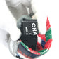 CHANEL 16S CC Coco Mark Airline Fingerless Leather Gloves, Women's, Silver