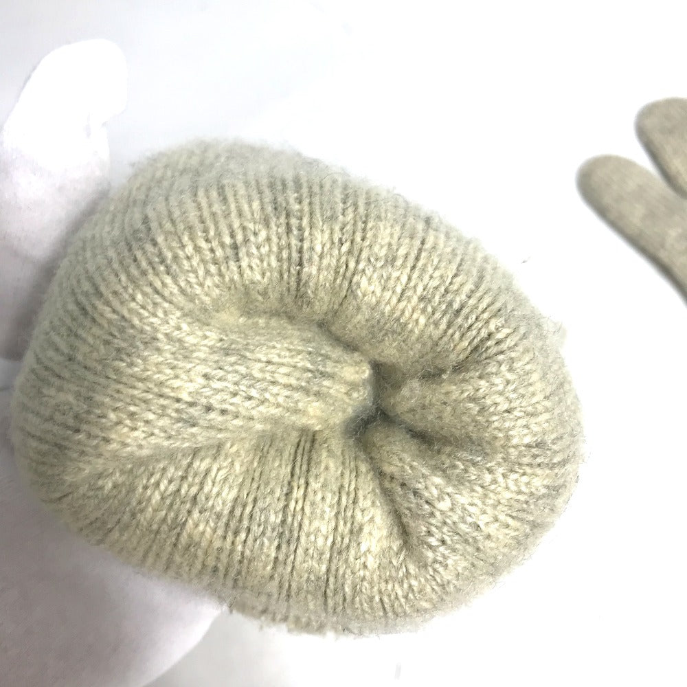 CHANEL CC Coco Mark Gloves, Cashmere, Women's, Beige