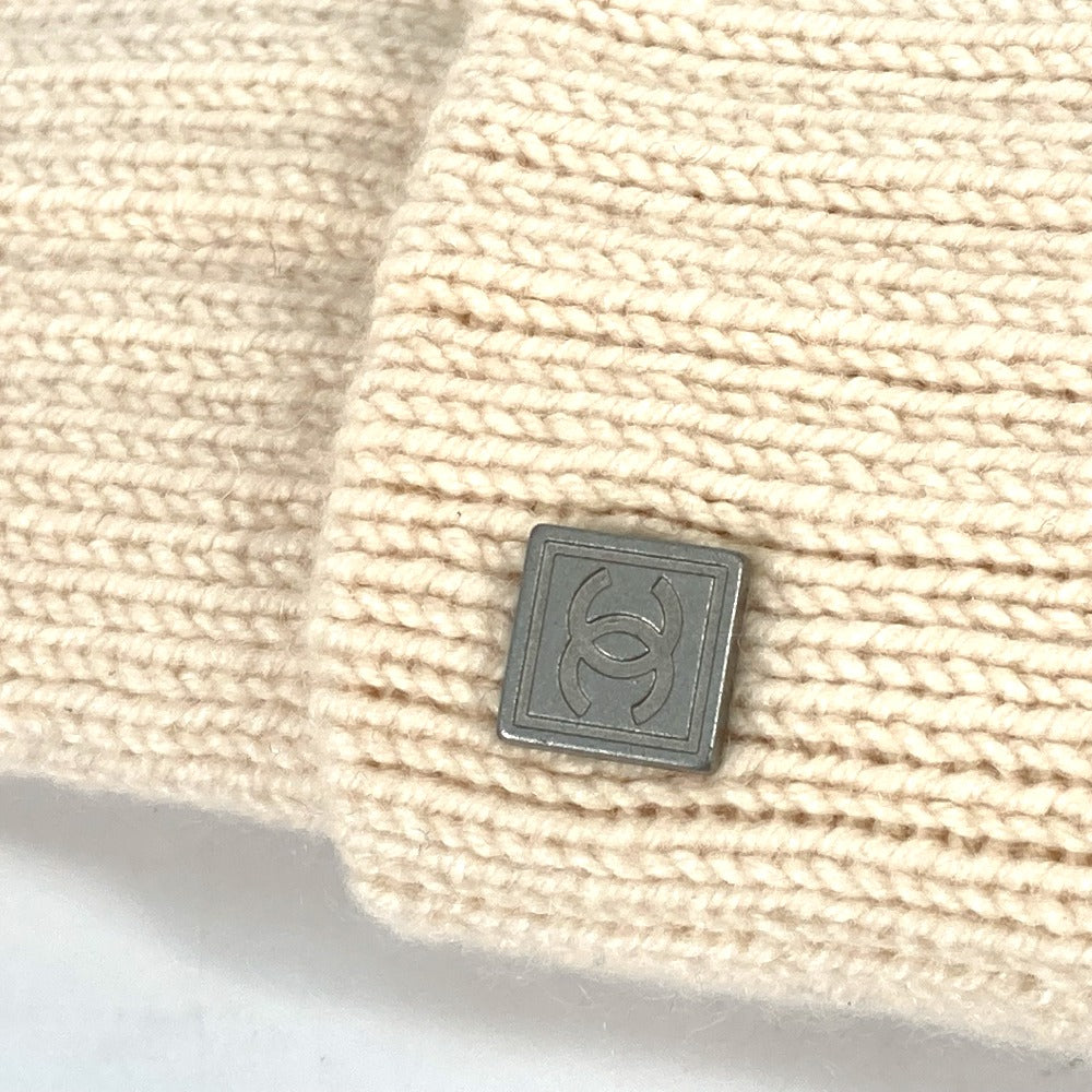 CHANEL Sports Logo CC Coco Mark Long Gloves, Cashmere, Women's, Ivory