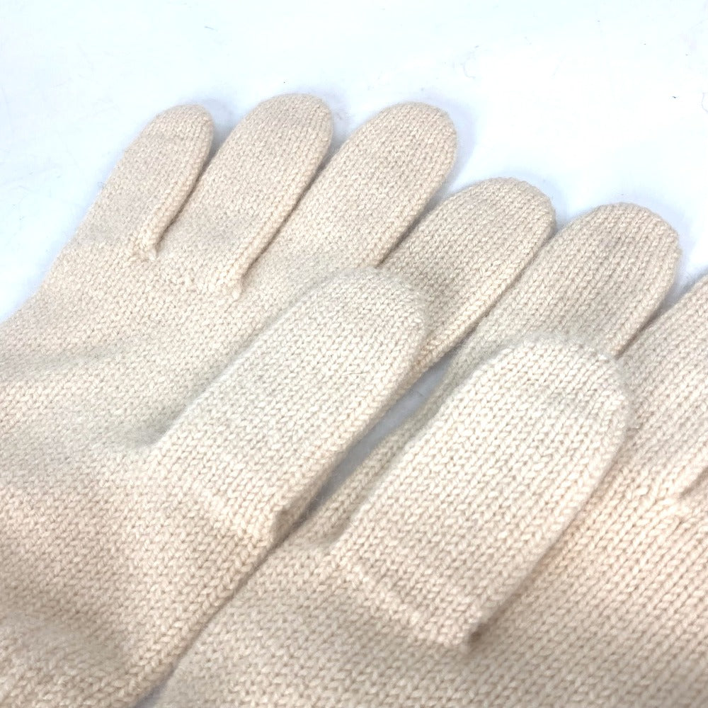 CHANEL Sports Logo CC Coco Mark Long Gloves, Cashmere, Women's, Ivory