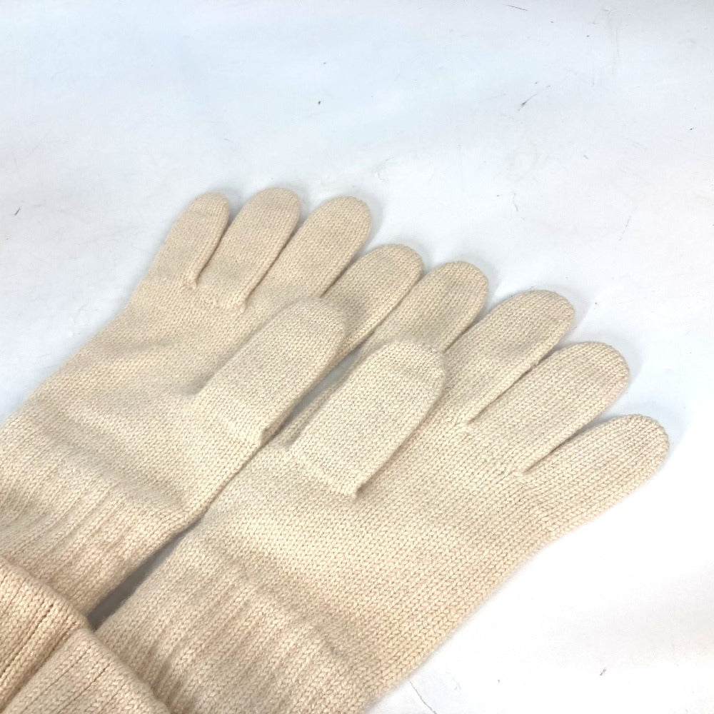 CHANEL Sports Logo CC Coco Mark Long Gloves, Cashmere, Women's, Ivory