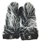 CHANEL Mitten-style CC Coco Mark Fur Nubuck Gloves for Women in Black