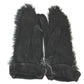 CHANEL Mitten-style CC Coco Mark Fur Nubuck Gloves for Women in Black