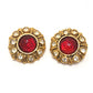 CHANEL vintage grippore rhinestone Accessory clip type Earrings Metal Gold/Red Used