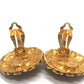 CHANEL vintage grippore rhinestone Accessory clip type Earrings Metal Gold/Red Used