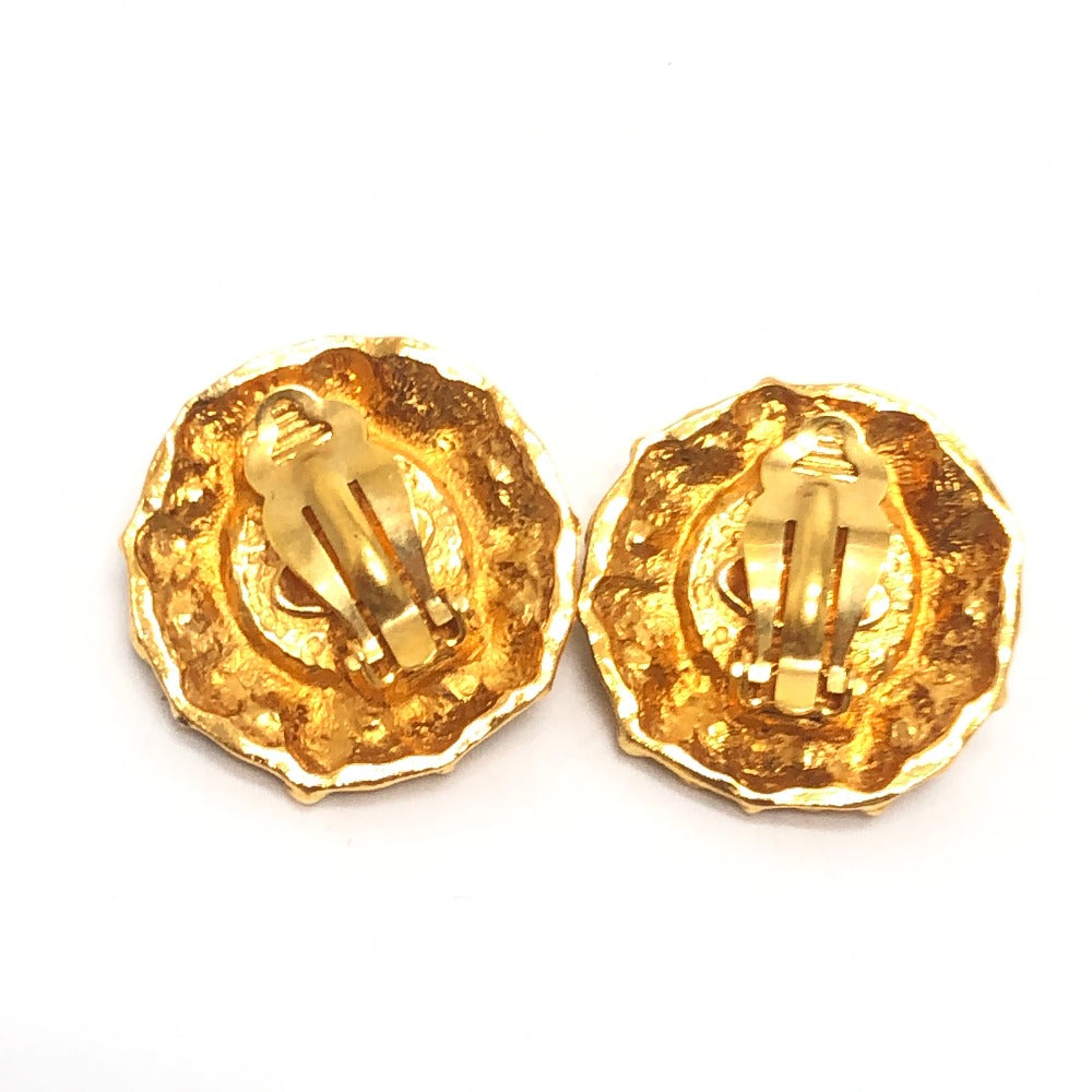 CHANEL vintage grippore rhinestone Accessory clip type Earrings Metal Gold/Red Used