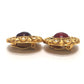 CHANEL vintage grippore rhinestone Accessory clip type Earrings Metal Gold/Red Used