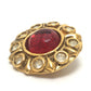 CHANEL vintage grippore rhinestone Accessory clip type Earrings Metal Gold/Red Used