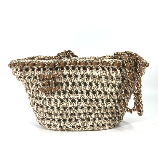 CHANEL CC トートバッグ ココマーク チェーンカゴバッグ スモール チェーンバッグ カバン 肩掛け ショルダーバッグ レザー レディース ブラウン - brandshop-reference