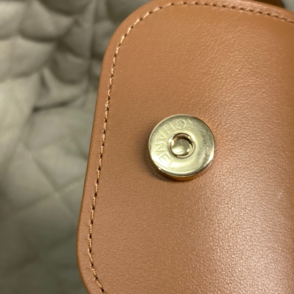 CHANEL CC トートバッグ ココマーク チェーンカゴバッグ スモール チェーンバッグ カバン 肩掛け ショルダーバッグ レザー レディース ブラウン - brandshop-reference