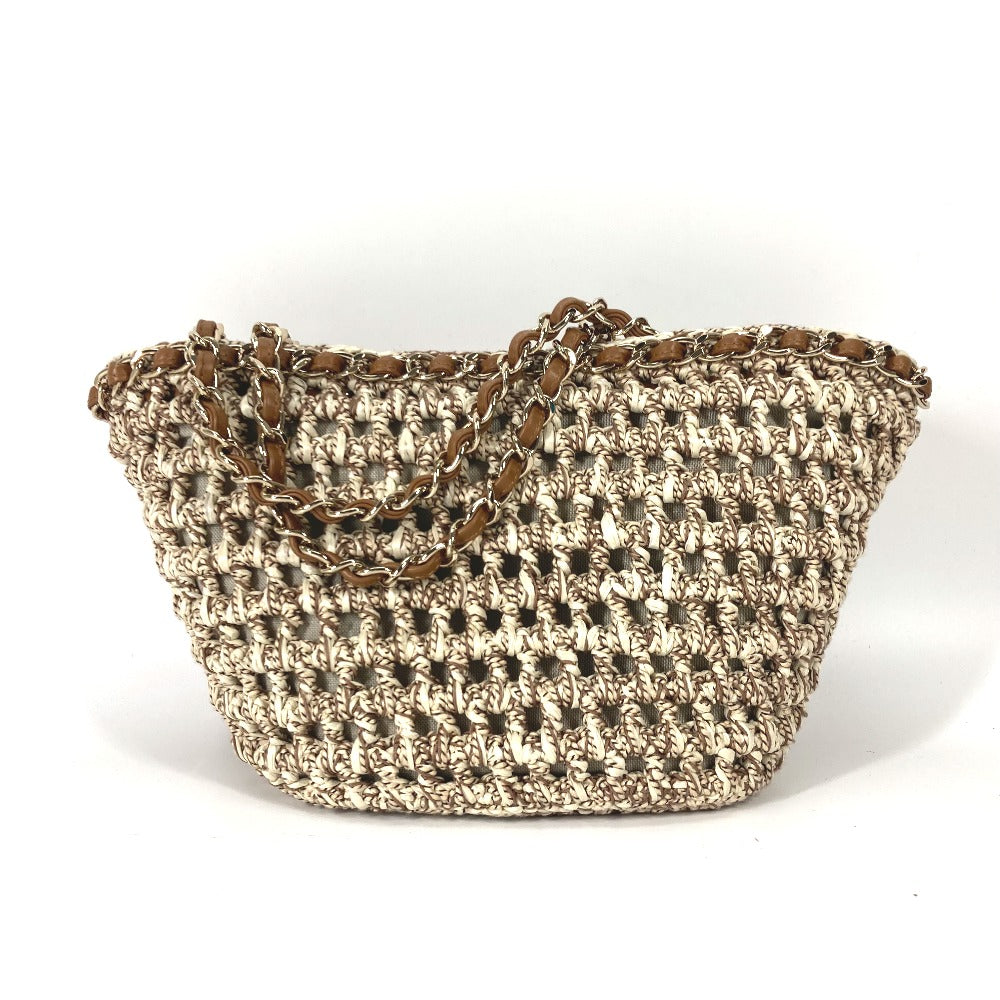 CHANEL CC トートバッグ ココマーク チェーンカゴバッグ スモール チェーンバッグ カバン 肩掛け ショルダーバッグ レザー レディース ブラウン - brandshop-reference