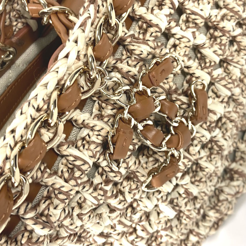 CHANEL CC トートバッグ ココマーク チェーンカゴバッグ スモール チェーンバッグ カバン 肩掛け ショルダーバッグ レザー レディース ブラウン - brandshop-reference