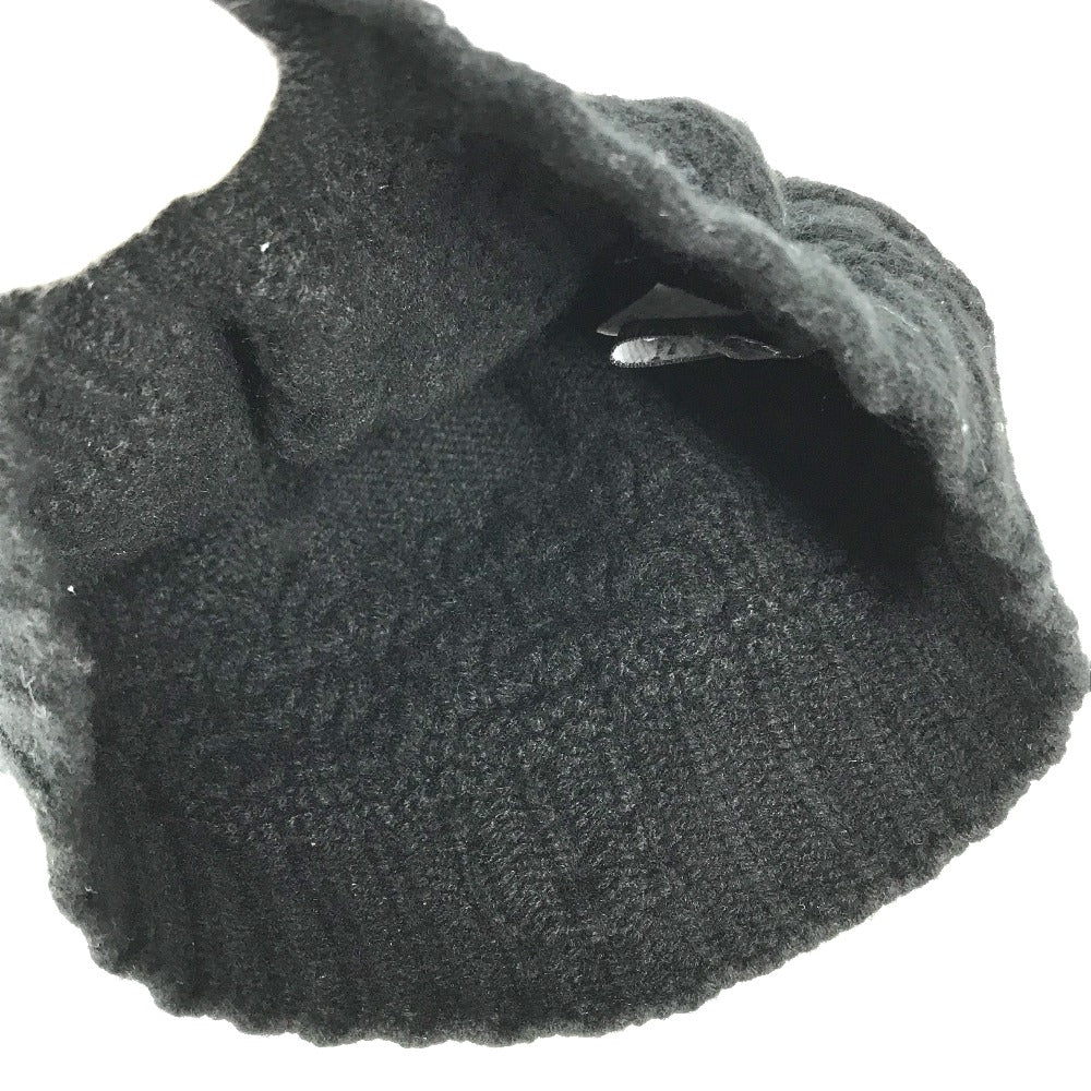 CHANEL No. 5 Logo Beanie Hat, Knit Cap, Cashmere, Women's, Black