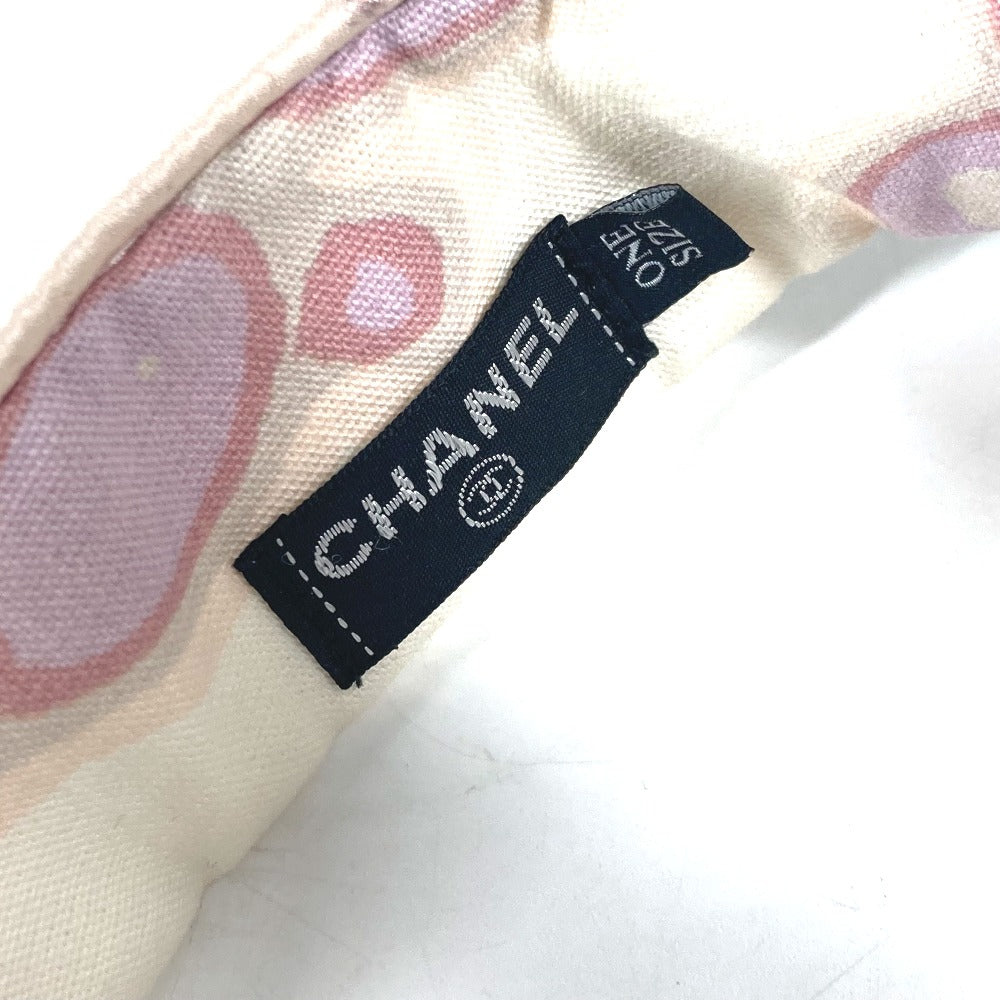 CHANEL 総柄 ロゴ 帽子 バイザー サンバイザー コットン レディース