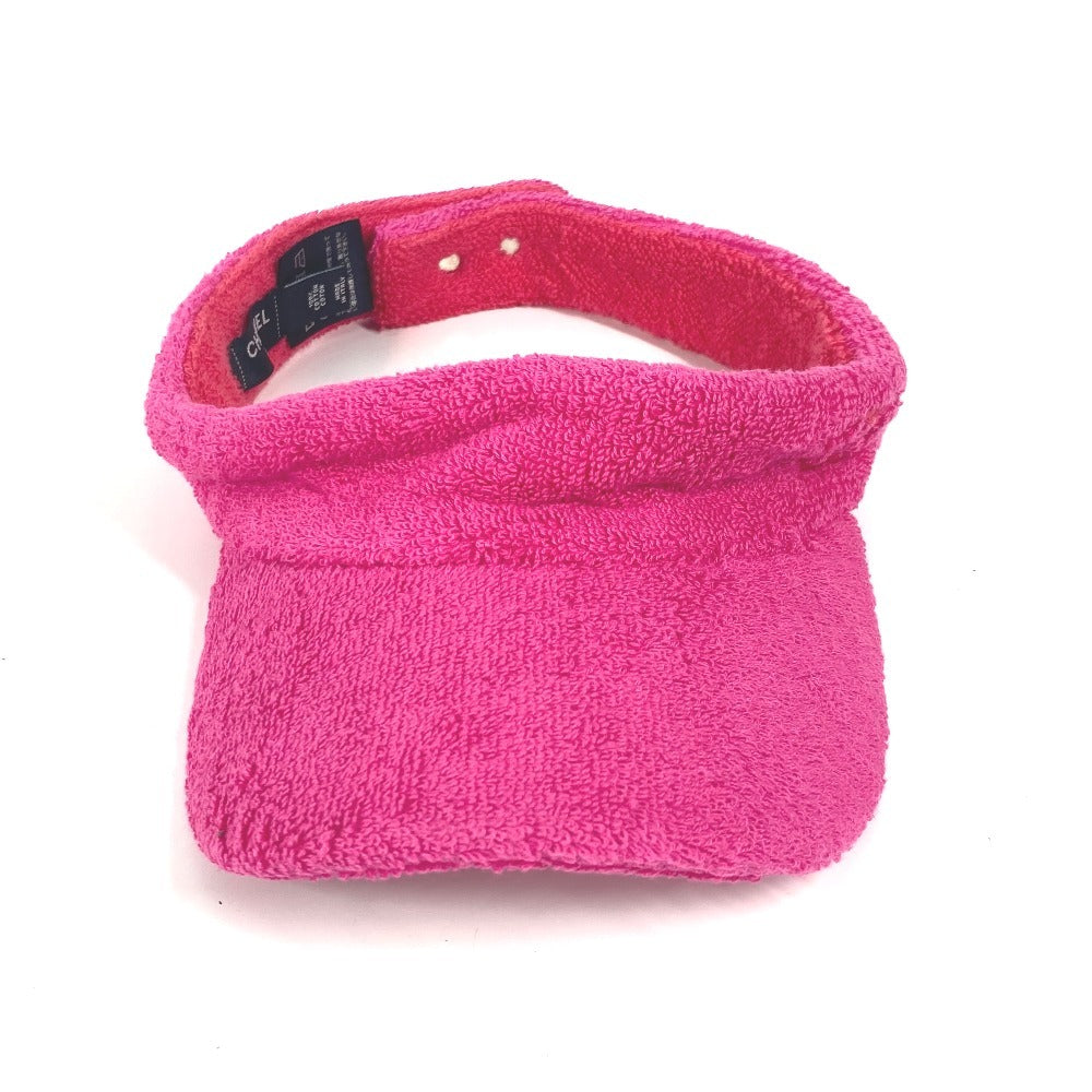 CHANEL 20C ロゴ 帽子 パイル バイザー サンバイザー コットン レディース ピンク - brandshop-reference