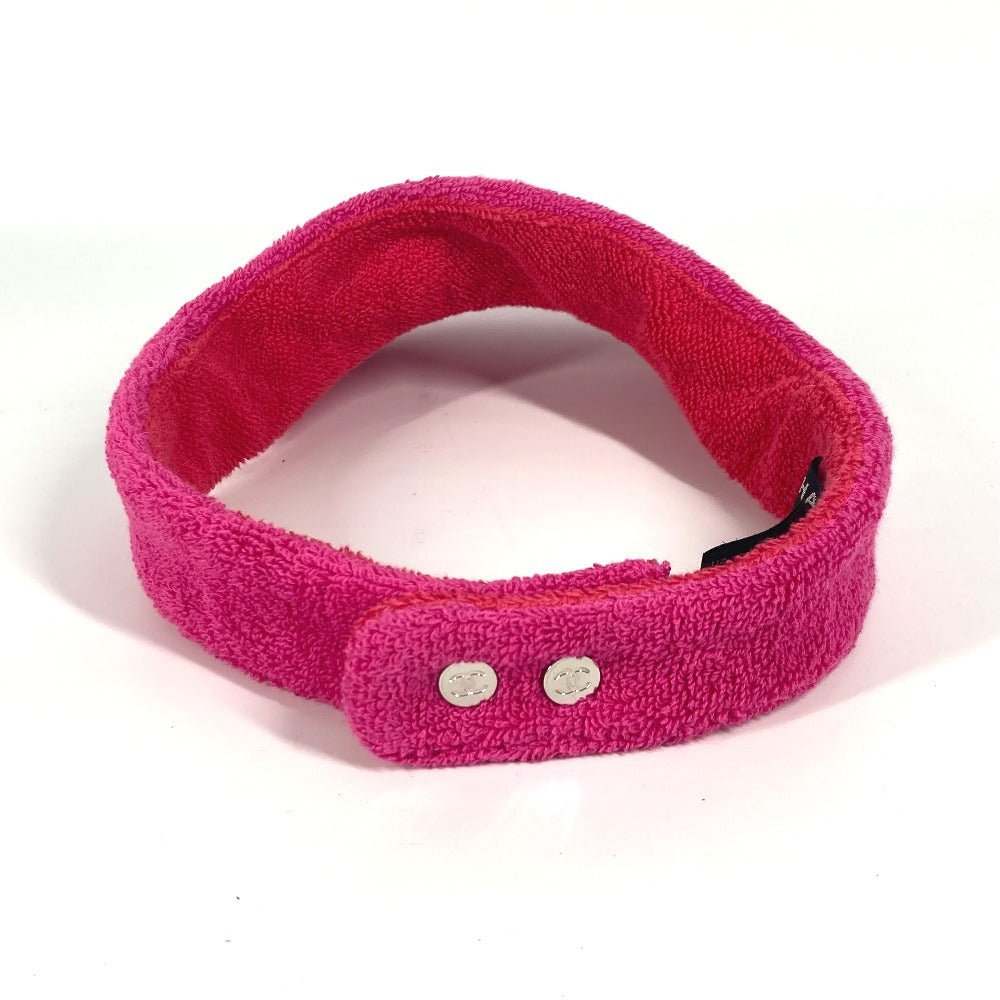 CHANEL 20C ロゴ 帽子 パイル バイザー サンバイザー コットン レディース ピンク - brandshop-reference