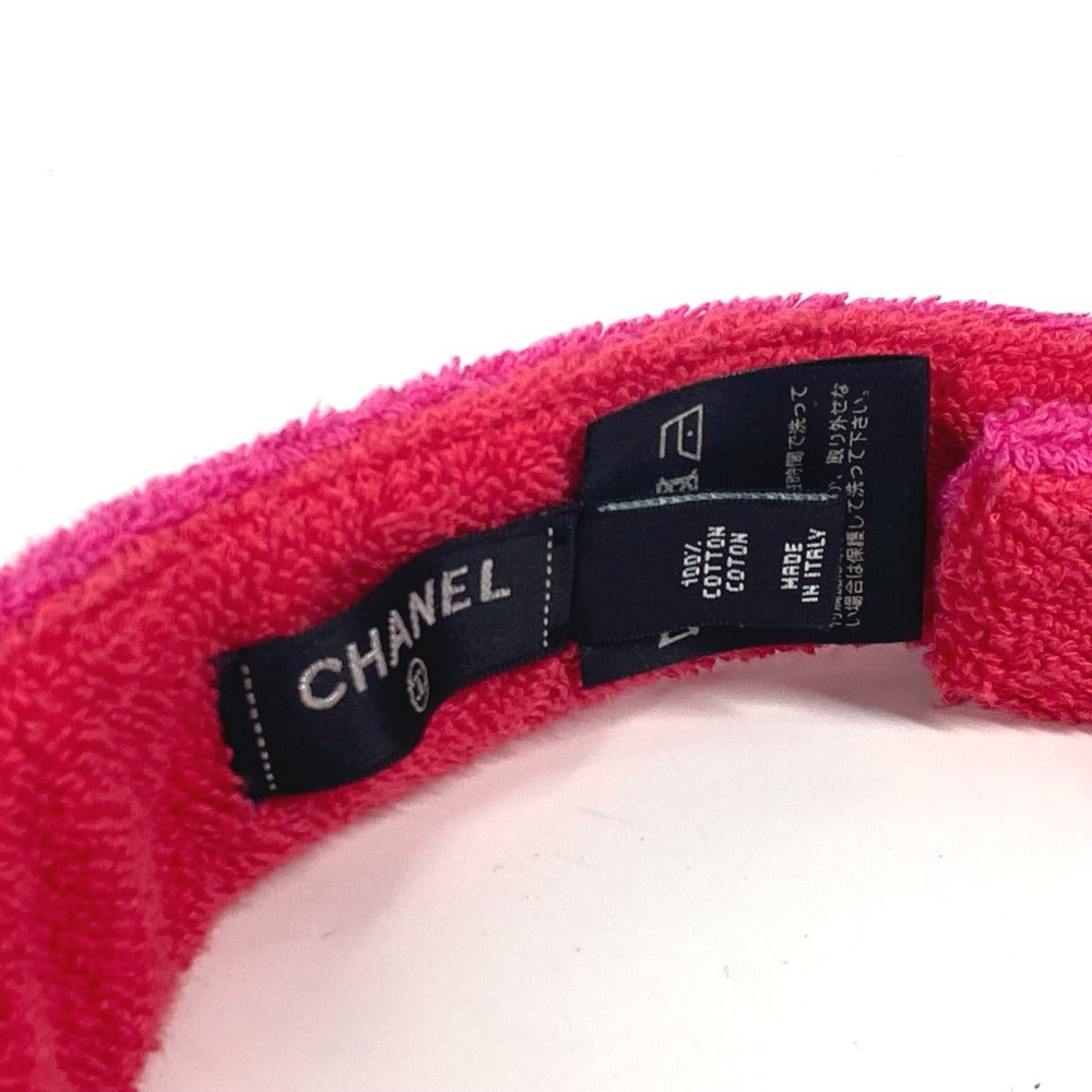 CHANEL 20C ロゴ 帽子 パイル バイザー サンバイザー コットン レディース ピンク - brandshop-reference