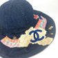 CHANEL Denim Night Flight Bucket Hat, Cotton, Women's, Blue