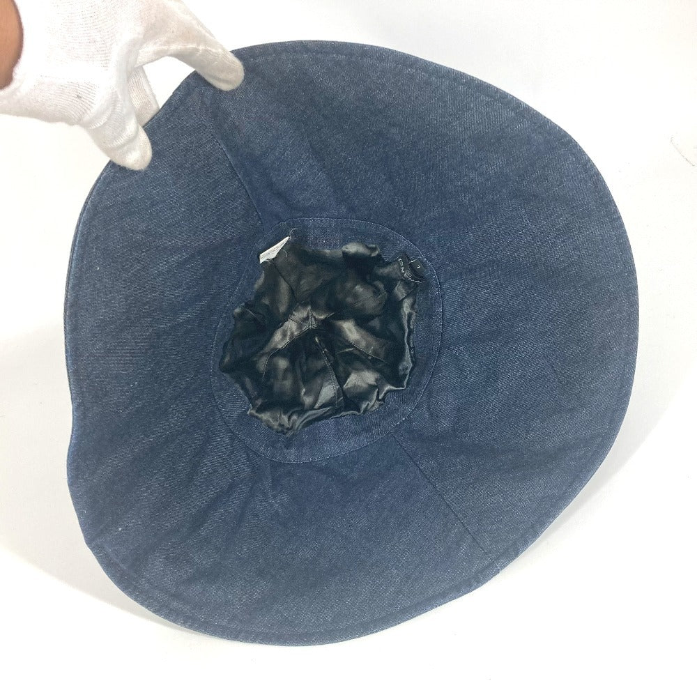 CHANEL Denim Night Flight Bucket Hat, Cotton, Women's, Blue