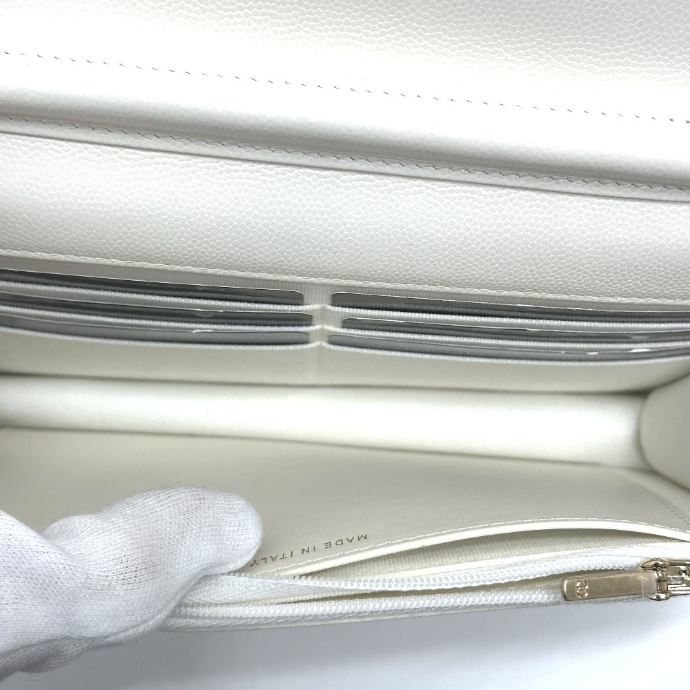 CHANEL AP4653 メティエダール コレクション ココマーク カバン チェーンウォレット 肩掛け 斜め掛け ショルダーバッグ キャビアスキン レディース ホワイト