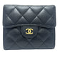 CHANEL AP0231 Matelasse CC Mark Compact Trifold wallet Caviar Leather Black Used