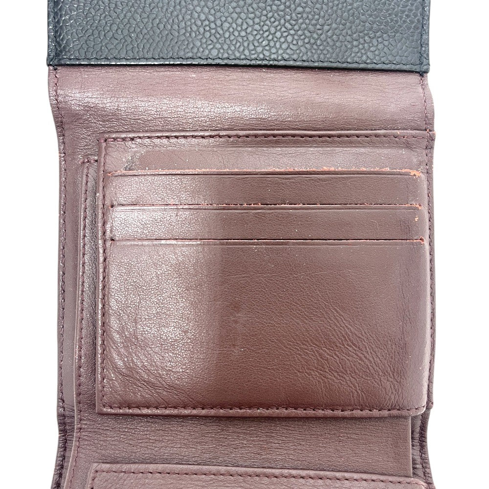 CHANEL AP0231 Matelasse CC Mark Compact Trifold wallet Caviar Leather Black Used