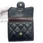 CHANEL AP0231 Matelasse CC Mark Compact Trifold wallet Caviar Leather Black Used