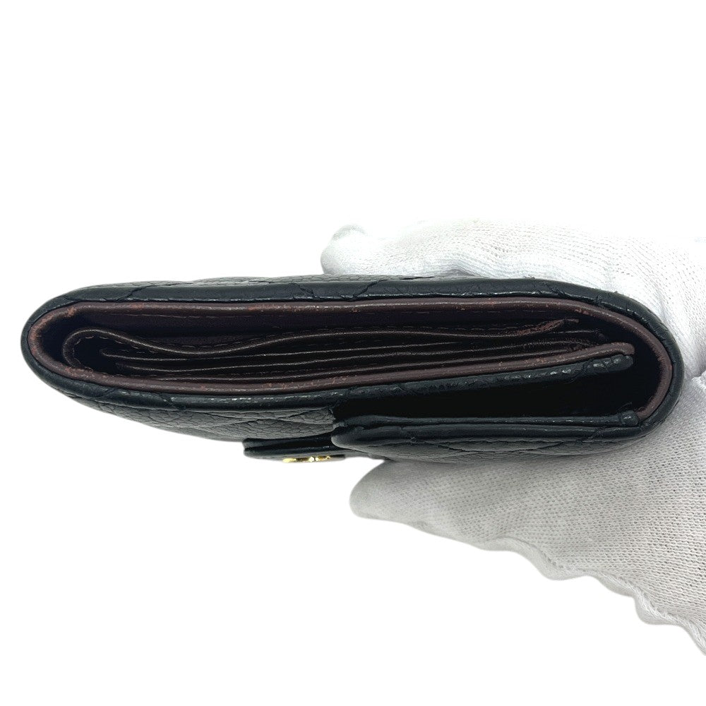 CHANEL AP0231 Matelasse CC Mark Compact Trifold wallet Caviar Leather Black Used